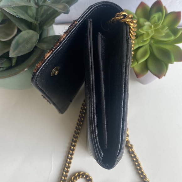 Kurt Geiger London Mini Soho Leopard Print Calf Hair Leather Striped Crossbody - Picture 7 of 15